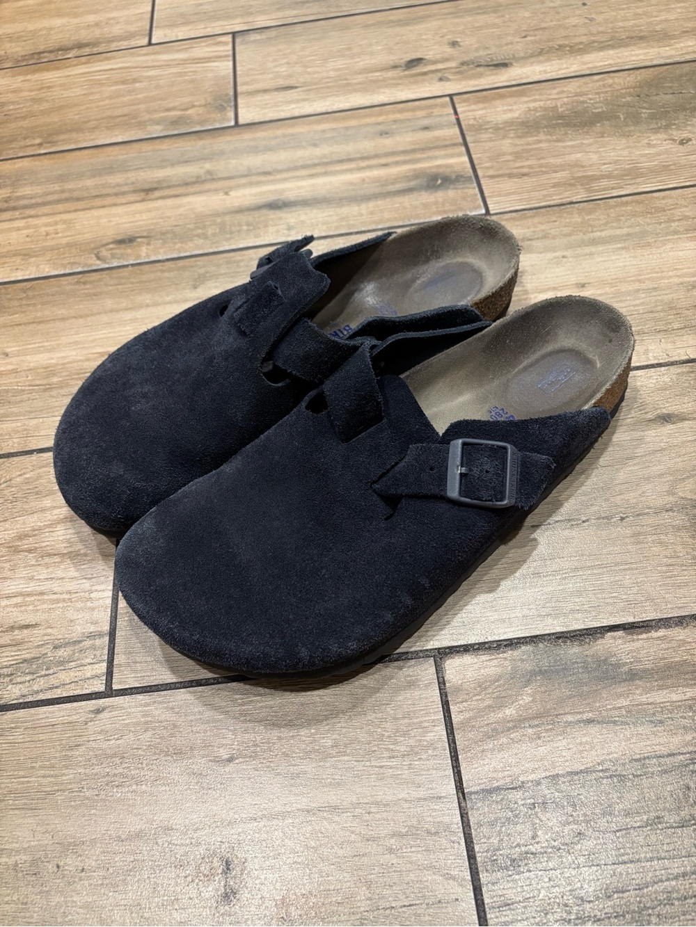 Birkenstock Clogs Midnight Blue Suede Cork Shoes Size 43 (10-10.5)